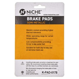 NICHE Brake Pad Set for Suzuki Boulevard GZ250 Savage 650 59100-26870 Front Semi-Metallic 4 Pack