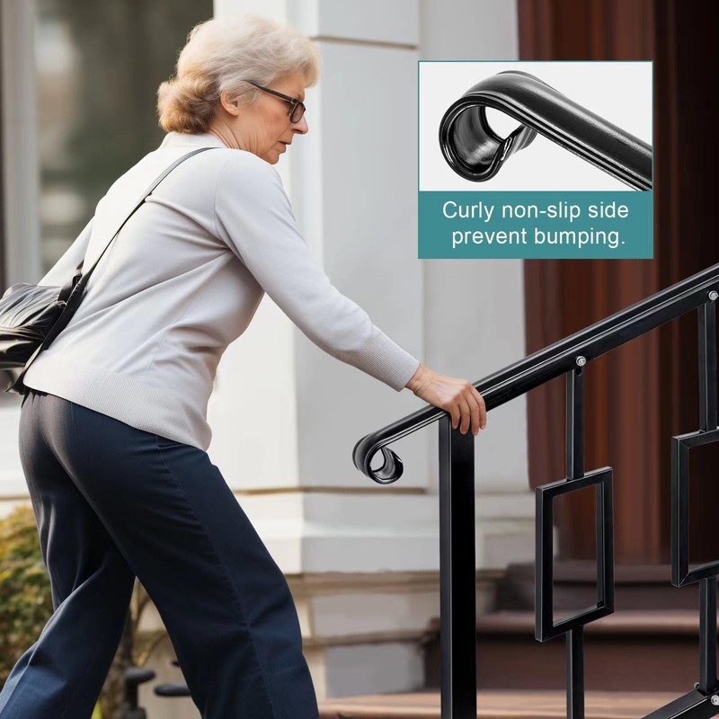 LMRSTOO Handrails for Outdoor Steps, Fit 2 or 3 Steps