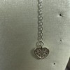 Sterling Silver Heart Clear CZ Pave Drop Dangle Pull Through