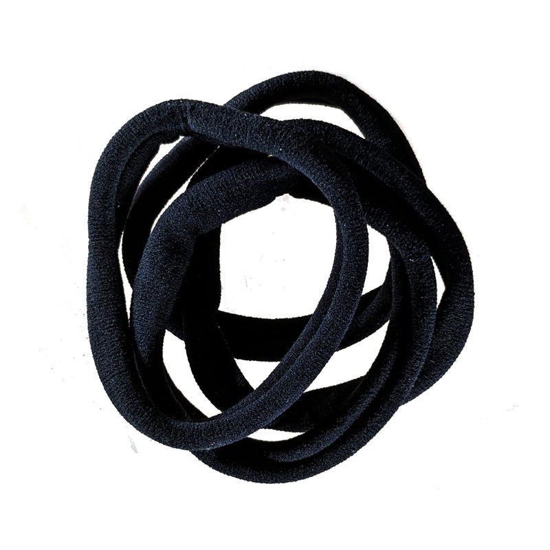 Extra Large Black Jersey Endless Snag Free Hair Bobbles Elastics