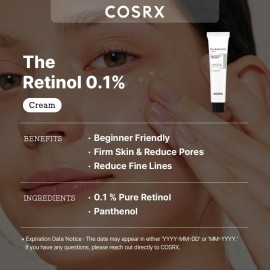 CosRx The Retinol 0.1 Cream, Super Vitamin E + Panthenol, 0.67 fl oz (20 ml)
