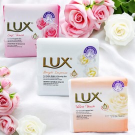 Lux 3-Pack Bundle: Lux Bright Impress (3x80g), Lux Velvet Touch (3x80g), Lux Soft Touch (3x80g) – Total 9 Bars for Radiant, Smooth, and Fragrant Skin