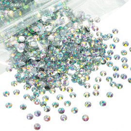 qiipii 5000PCS 4mm Crystal AB Resin Rhinestones for Crafts Flatback White AB Rhinestones Bulk SS16 Non-Hotfix Stones Diamonds Crystals Gems for Face Eyes Makeup Mugs Tumblers Bottles Cups DIY Crafts