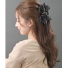 Vingtaine H7903-BLACK Organdy Ribbon Hair Claw for Adults, Women’s