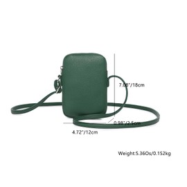 YONBEN PU leather Small Crossbody Purse Zipper Cell Phone Bag Mini Shoulder Purse Wallet Smart Phone (Sandy/Pu) (PU/Forest Green)