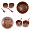 Ocnvlia 4 Pieces Wooden Handmade Bowl and Spoon for for