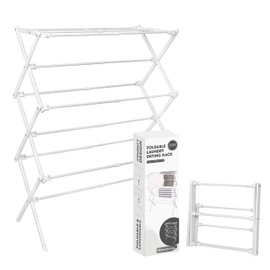 ZOES HOMEWARE 2026 Enhanced Clothes Drying Rack | Foldable Drying Rack Clothing for Laundry | Small Collapsible Portable Dryers for Laundry | Use for Indoor & Outdoor | White 37.5"x29"x12"