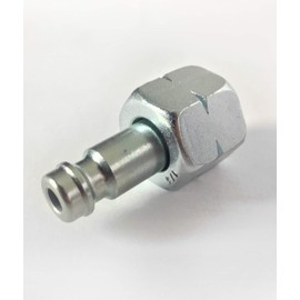 Gas quick coupling adapter to gas stove, gas grill or caravan, STN plug nipple on ¼ inch left, for plug-in coupling to gas hose connection without tools