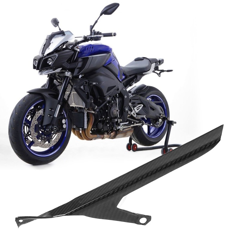 3K Carbon Fiber Motorcycle Chain Guard Cover Shield Protector Replacement