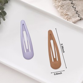 Cptots 24 PCS 2.36 Inches Metal Snap Hair Barrettes For Women Water Drop Shape Hair Clips For Thick Thin Fine Hair,Multiple Colors