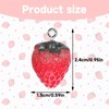 Lusofie Red Strawberry Pendant 3D Resin Strawberry Charm Beads with