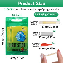 50pcs Night Light Glow Stick Fishing Night Fishing Pole Floats Rod Tips Visibility 30m Night Time Indicator Lights for Float 4.5 X 37mm Waterproof Night Fishing Bite Alarm Glow 10-12 Hours