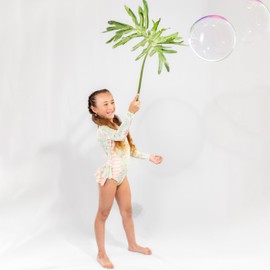 Kamarina Swim Girls Long Sleeve Swimsuit - UPF 50+ Chlorine Resistant Ruffle Bolero Girls' Swimwear | Size 6-12