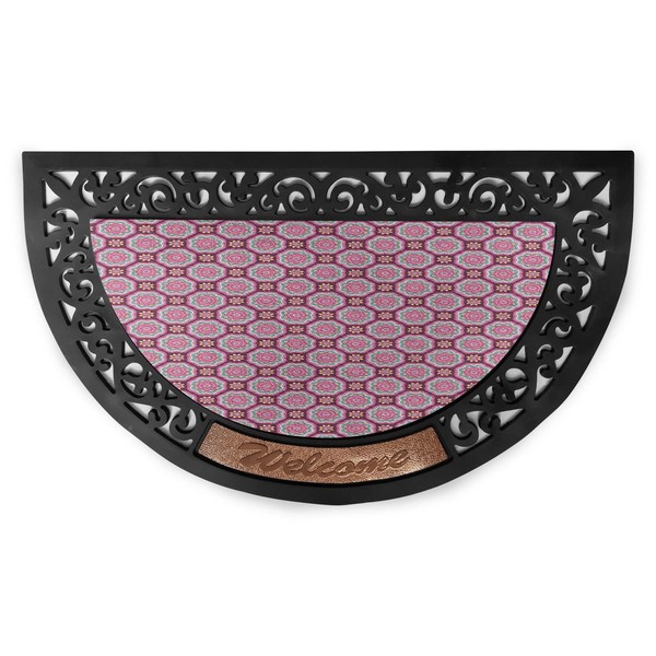 Ambesonne Mandala Doormat, Eastern Pattern with Flower Style Forms Folk
