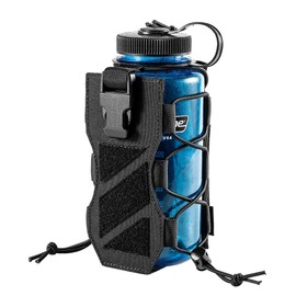 OneTigris Outdoor Water Bottle Holder Molle Field Bottle Bag 32 oz Water Bottle Carrier Reusable Packaging (Black - Hunter Bottle Holster)