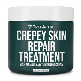 TreeActiv Crepey Skin Repair Treatment | Anti-Aging | Anti-Wrinkle | Organic Ingredients for Face, Neck, Chest, Legs & Arms | Hyaluronic Acid, Alpha Hydroxy Fruit Acids, Honey, Shea, Castor