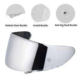 Helmet Visor Replacement for X14, X-Spirit III,X-Spirit, RF-1200,CWR-1,RF-SR Helmet Visor Shield Accessories(Chrome Silver)