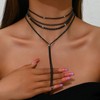 YGBDS Black Rhinestone Choker Necklace for Women Silver Black Rhinestone