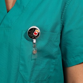 Coffee Lover Badge Reel Holder, Funny Medical Doctor Nurse Enamel ID Badge Clip Reels Retractable