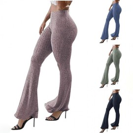 Women's High-Waist Yoga Bootcut Pants M/Black Grey 5ea