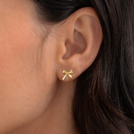 Bow Earrings for Women Rhinestone Ribbon Stud Earrings Mothers Day Gifts from Daughter Cute Teen Girl Gifts Elegant Wedding Guest Dresses for Women