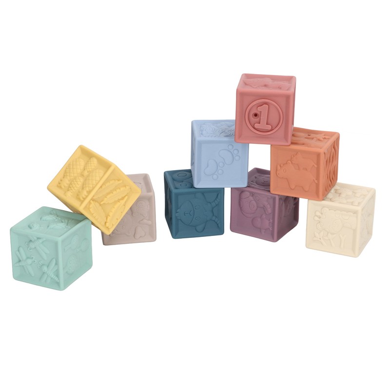 9pcs Baby Blocks Toy Soft Squeeze Chewing Educational Toddler Stacking