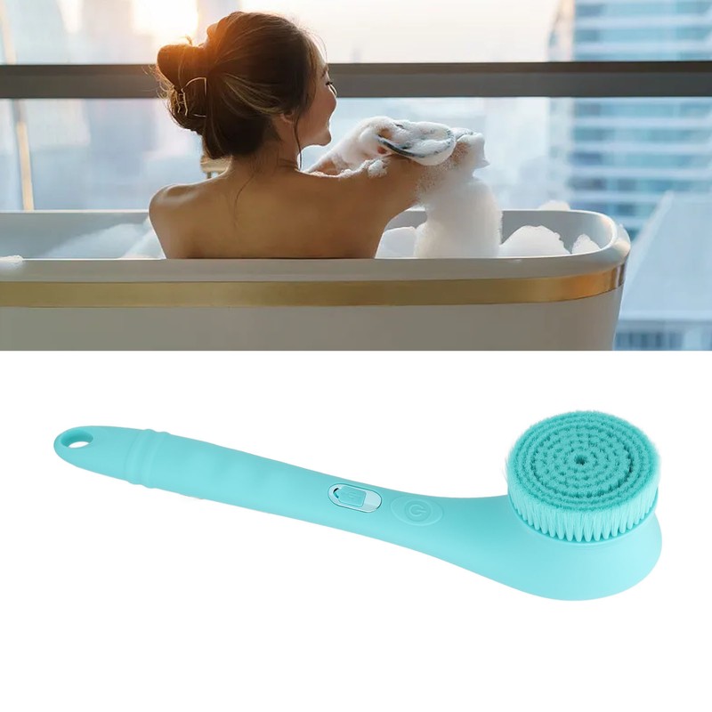 Electric Shower Brush Set Long Handle Waterproof Remove Dead Skin