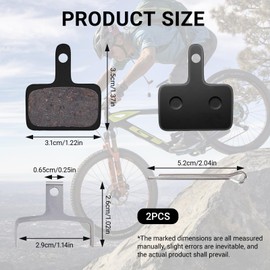 2 Pairs Bicycle Brake Pads, Semi Metallic Resin Brake Pads Bicycle, High Performance Brake Pads Bicycle Disc Brake for Tektro and Shimano B01S B03S B05S MT200 MT400 MT500