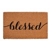 Fun Express Blessed Coir Door Mat - Rustic Home Decor