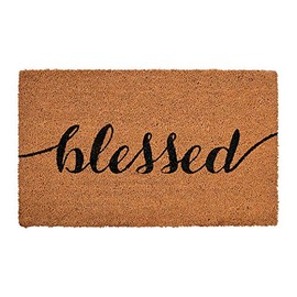 Fun Express Blessed Coir Door Mat - Rustic Home Decor