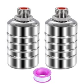 BesNPT 1/2'' Float Valve 304 Stainless Steel Automatic Water Level Control Valve for Water Tank Pool Water Tank Livestock Troughs (Pack of 2)