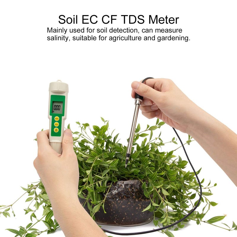 Portable EC CF TDS 3‑in‑1 Soil Meter, EC‑3185 Soil Analyzer