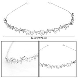 Luixenir Silver Headband Rhinestone Headband, 4Pcs Sparkly Hairbands Wedding Hair Accessories for Women