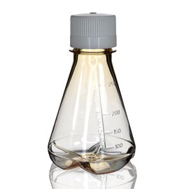 Eisco - Pack of 1, 250mL Sterile Polycarbonate Erlenmeyer Flask, Non-Vented, Baffled Bottom, Gamma Sterilized, USP Class VI, Lab-Grade, Mixing, Cell Culture, Shaker Compatible
