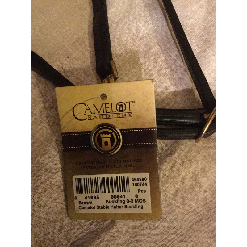 CAMELOT Basic Leather Adj Stable Halter w/Snap Sckln