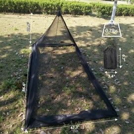 Camping Mosquito Net Compact Ultralight No-See-Um Breathable Mesh Bugnet Mosquito Netting Fits Sleeping Bags, Tent (Black)