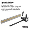 Fulton Precision Miter Gauge with Aluminum Miter Fence with 45