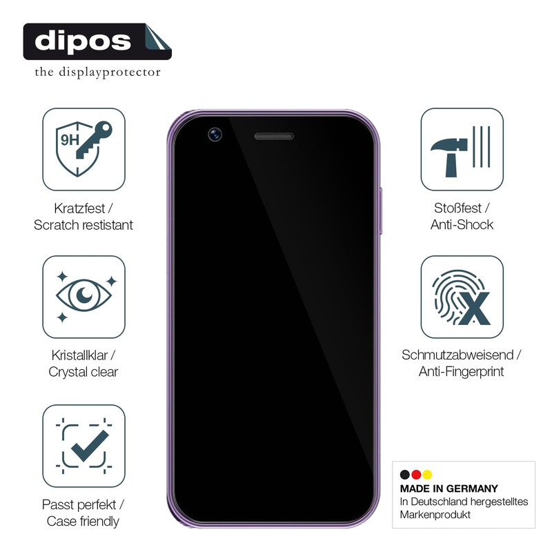 dipos I 2x Displayschutz 9H klar kompatibel mit SOYES XS16