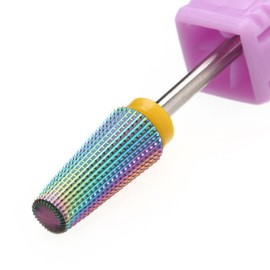 ERUIKA 5 in 1 Nail Drill Bits,Rainow Tungsten Carbide Nail Bit bits for Acrylic Hard Gel Nail Fast Remove, Two Way Rotary for Left and Right Handed, Manicure Accessories (XF, Rainbow)