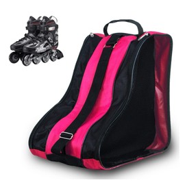 GLAITC Unisex Roller Skate Bag with Adjustable Shoulder Strap Ice Skates Bag for Women Men Kids, pink, bag hanger