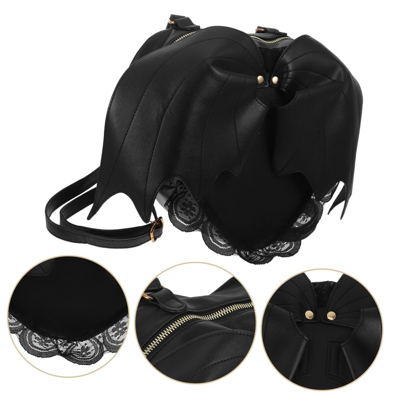 Sosoport Bat Swing Backpack Leather Satchel Fashionable Bat Design Comfortable