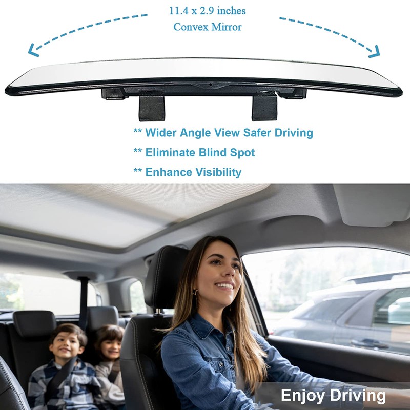 Kitbest Rear View Mirror, Universal 11.4 Inch Interior Clip On
