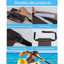 3 Bolsa Impermeable Para Playa, Cangurera Impermeable Para El Almacenamiento De Objetos Personales Durante Actividades Acuáticas, Bolsa Seca Triple Sellada, Material Pvc Para Usuarios Activos