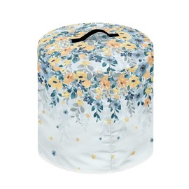 Tutolipy Round Dust Cover for Kitchen Appliance Protective Cover,Floral Printed Durable Rice Cooker Air Fryer Cover 8Qt