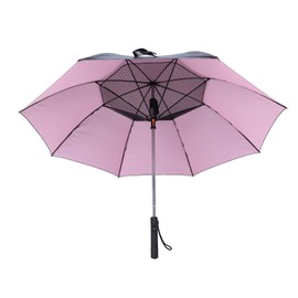 Cooling Fan Umbrella UV Guard Sun Blocking 2600mAh USB Rechargeable Sun Rain Umbrella for Outdoor Shopping Roseate