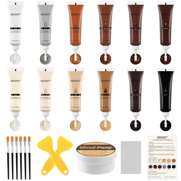 SEISSO SEISSO Wood Furniture Repair Kit, Wood Putty Repair Fillers,