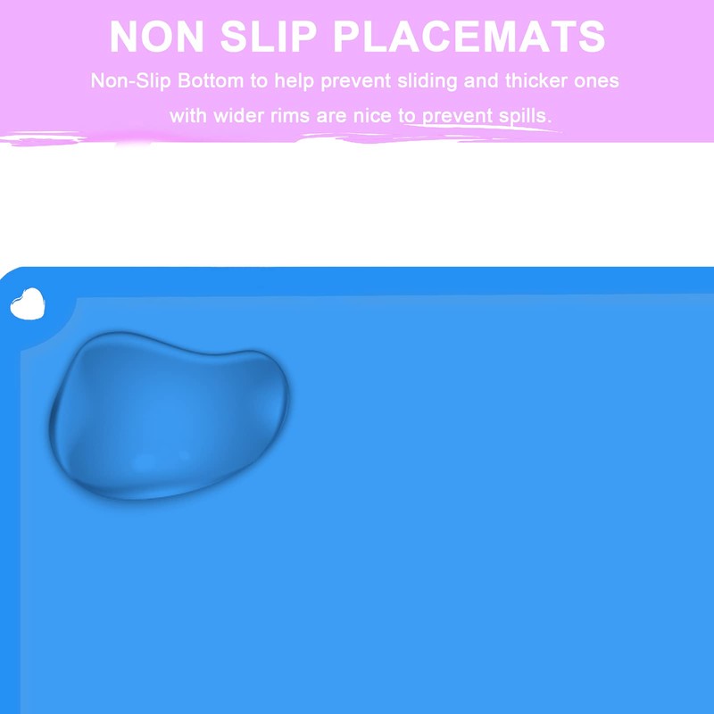 Silicone Kids Placemat, Non Slip Toddler Placemats for Dining Table,