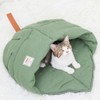 Cat Sleeping Bag,Linen Fabric Cat Bed Cave Leaf Nest Pet