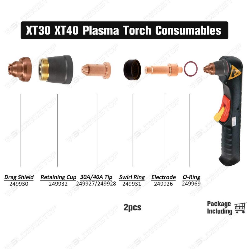 2pcs 249931 Plasma Swirl Ring for Miller XT30 XT40 Torch