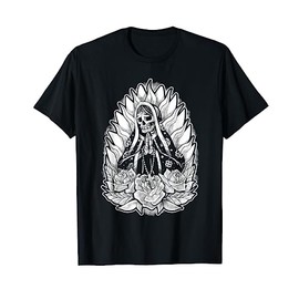 Virgin Mary Skeleton Gothic Catholic Punk Traditional Tattoo T-Shirt